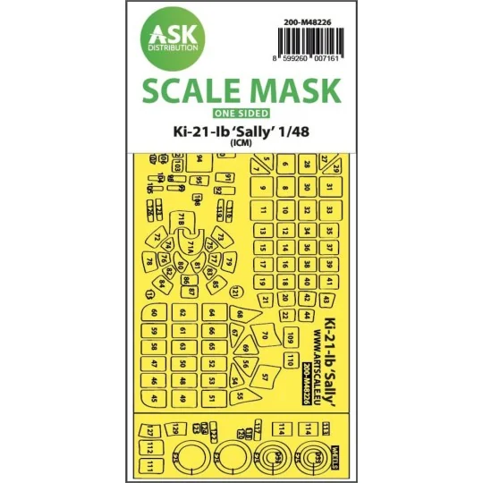 Ki-21-Ib Sally one-sided express fit mask for ICM, 1/48 - Art Scale...