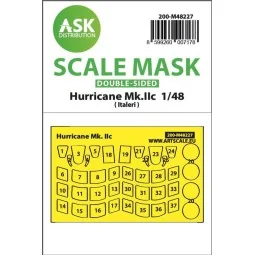 Hawker Hurricane Mk.IIc double-sided express mask for Italeri, 1/48...