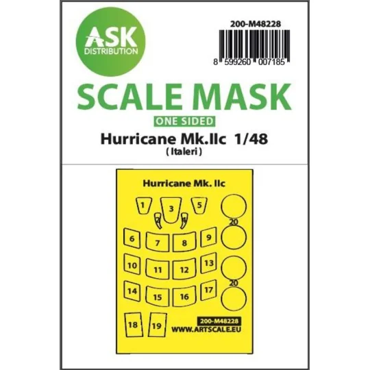 Hawker Hurricane Mk.IIc one-sided express mask for Italeri, 1/48 - ...