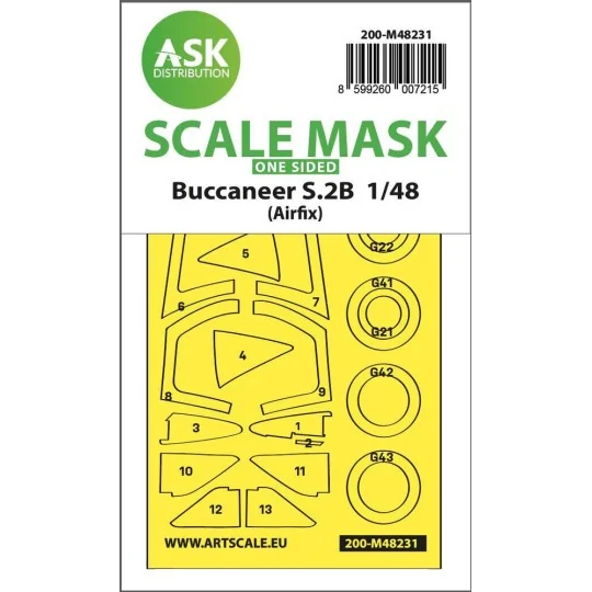 Buccaneer S.2B one-sided express fit mask for Airfix - Art Scale Ki...
