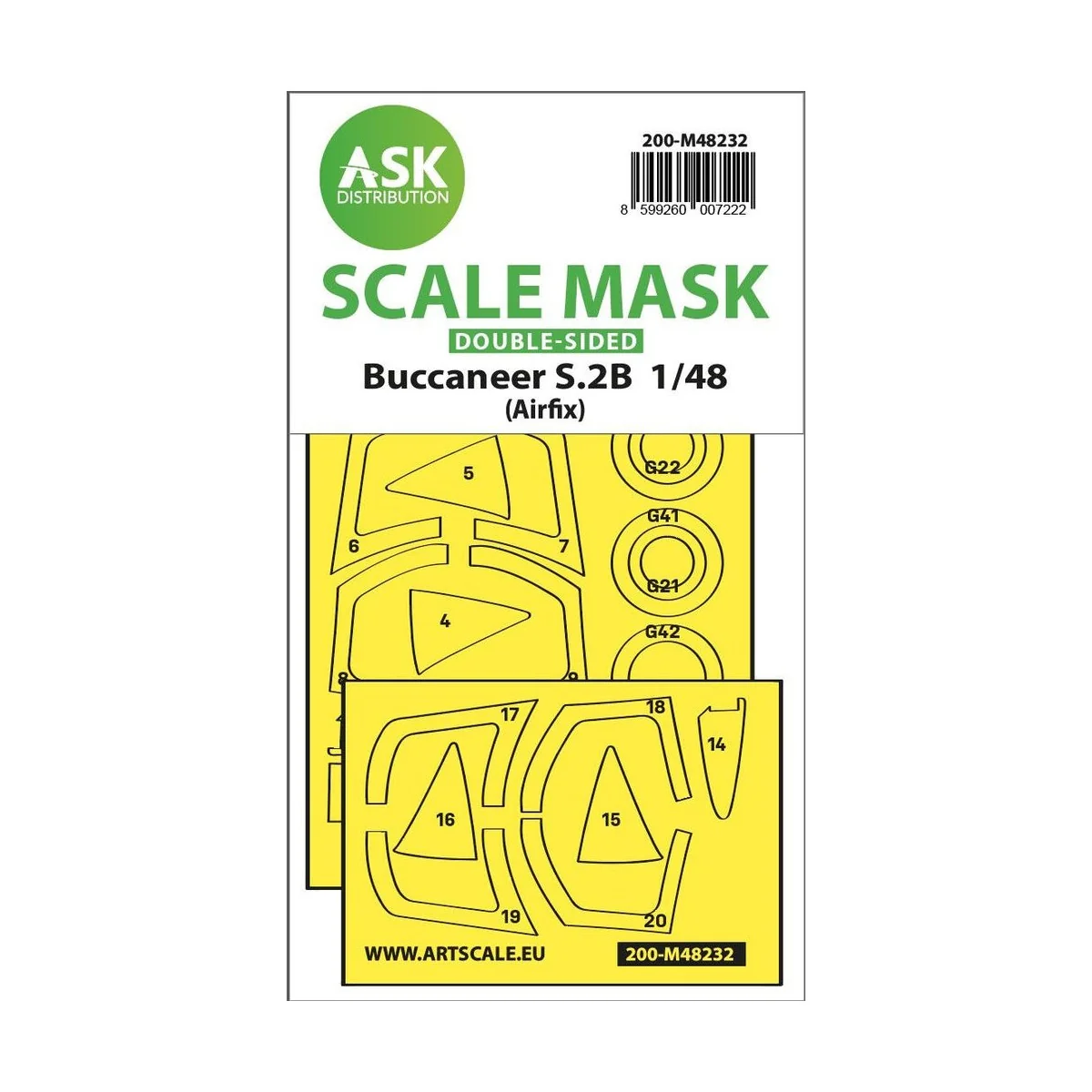 Buccaneer S.2B double-sided express fit mask for Airfix, 1/48 - Art...