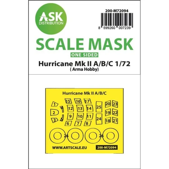Hawker Hurricane Mk.II A/B/C one-sided fit express mask for Arma Ho...