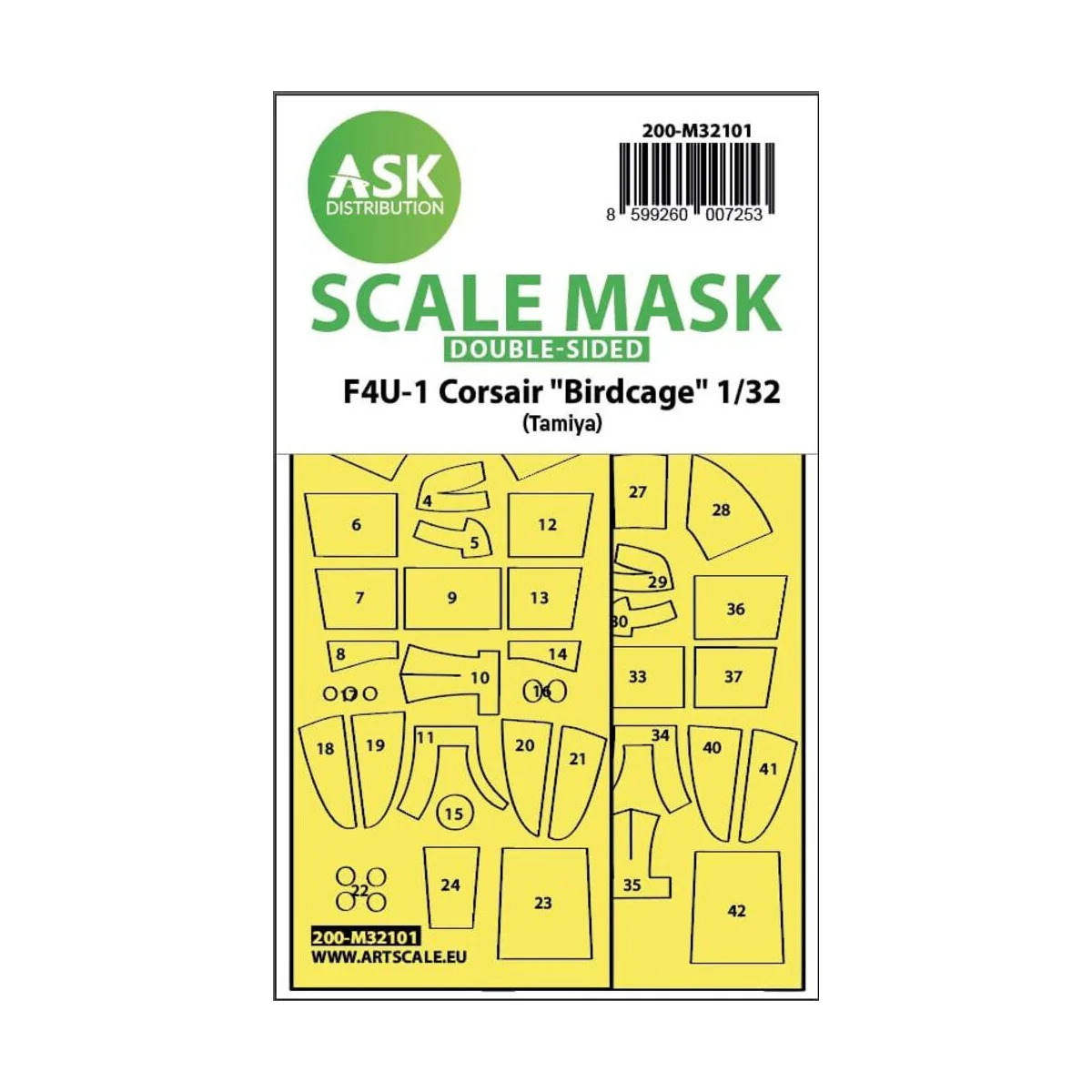 F4U-1 Corsair Birdcage double-sided express fit mask for Tamiya - A...