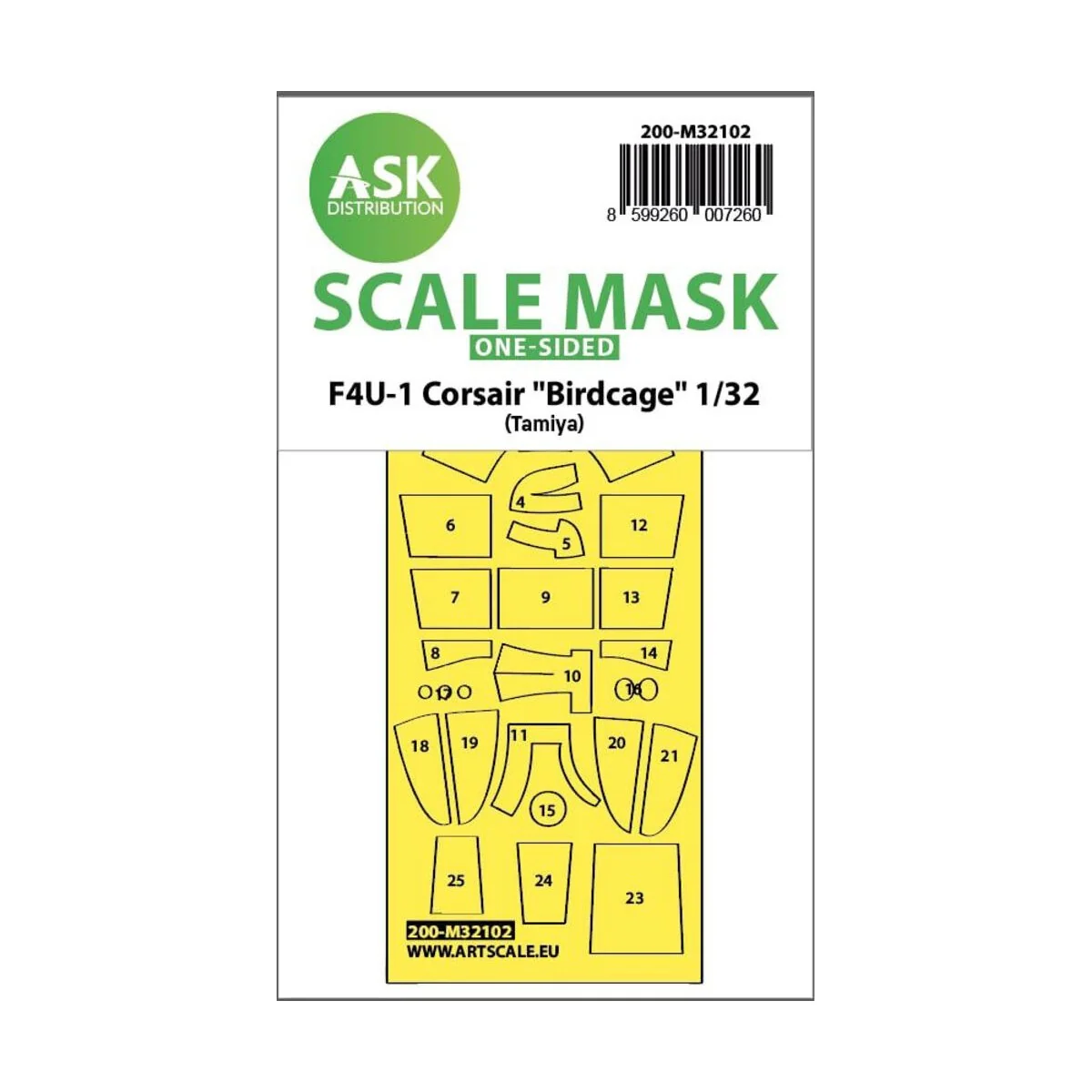 F4U-1 Corsair Birdcage one-sided express fit mask for Tamiya - Art ...