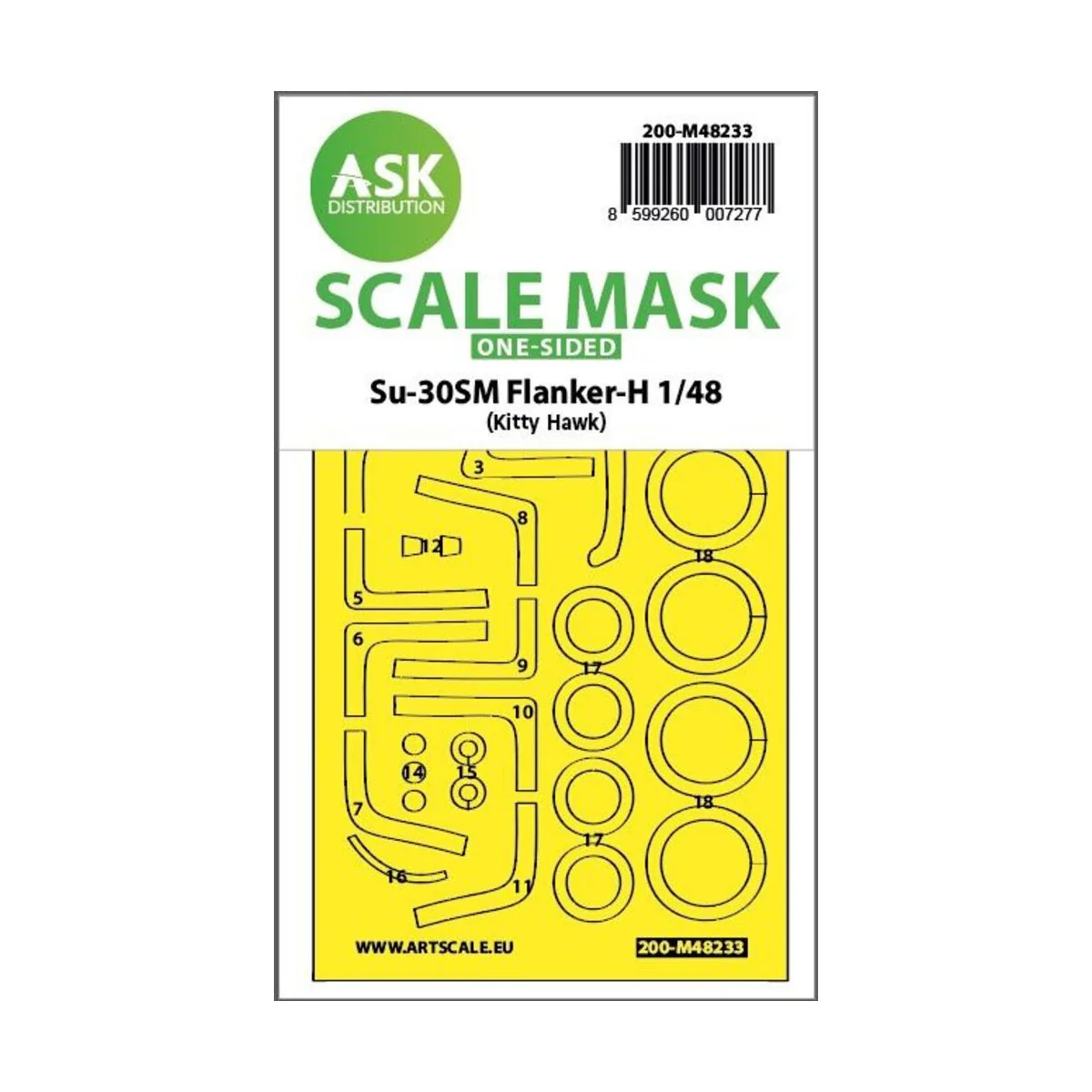 Su-30SM Flanker-H one-sided express fit mask for Kitty Hawk - Art S...