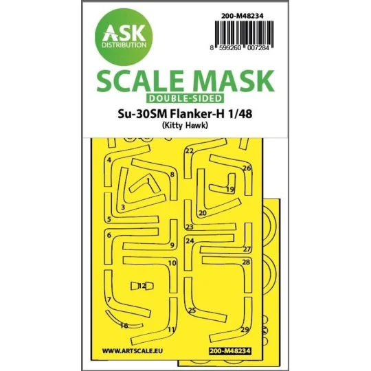 Su-30SM Flanker-H double-sided express fit mask for Kitty Hawk, 1/4...