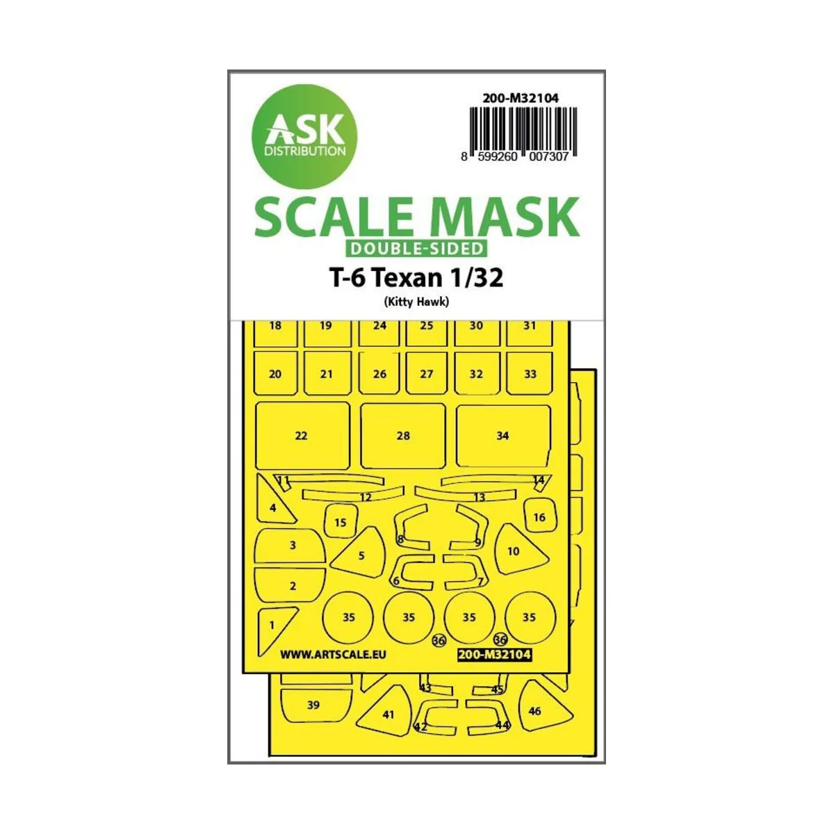 T-6 Texan double-sided express fit mask for Kitty Hawk, 1/32 - Art ...