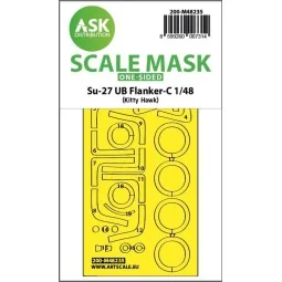 Su-27UB Flanker-C one-sided express fit mask for Kitty Hawk, 1/48 -...