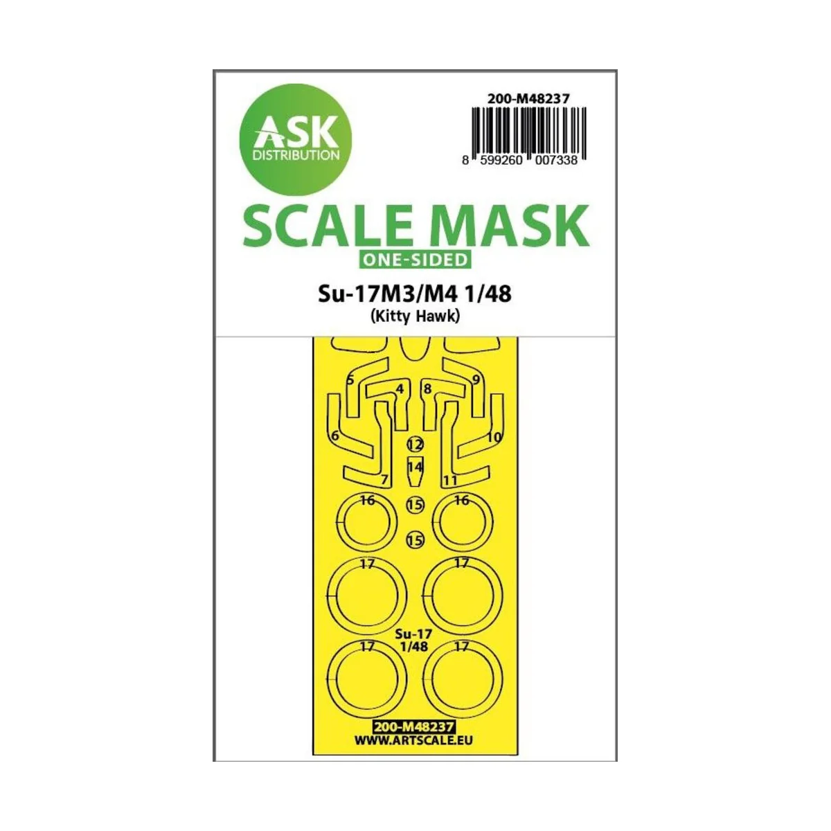 Su-17M3/M4 one-sided express fit mask for Kitty Hawk - Art Scale Ki...