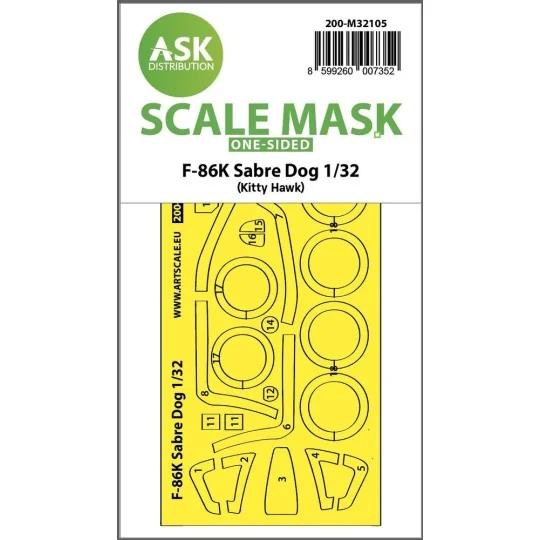 F-86K Sabre Dog one-sided express fit mask for Kitty Hawk - Art Sca...