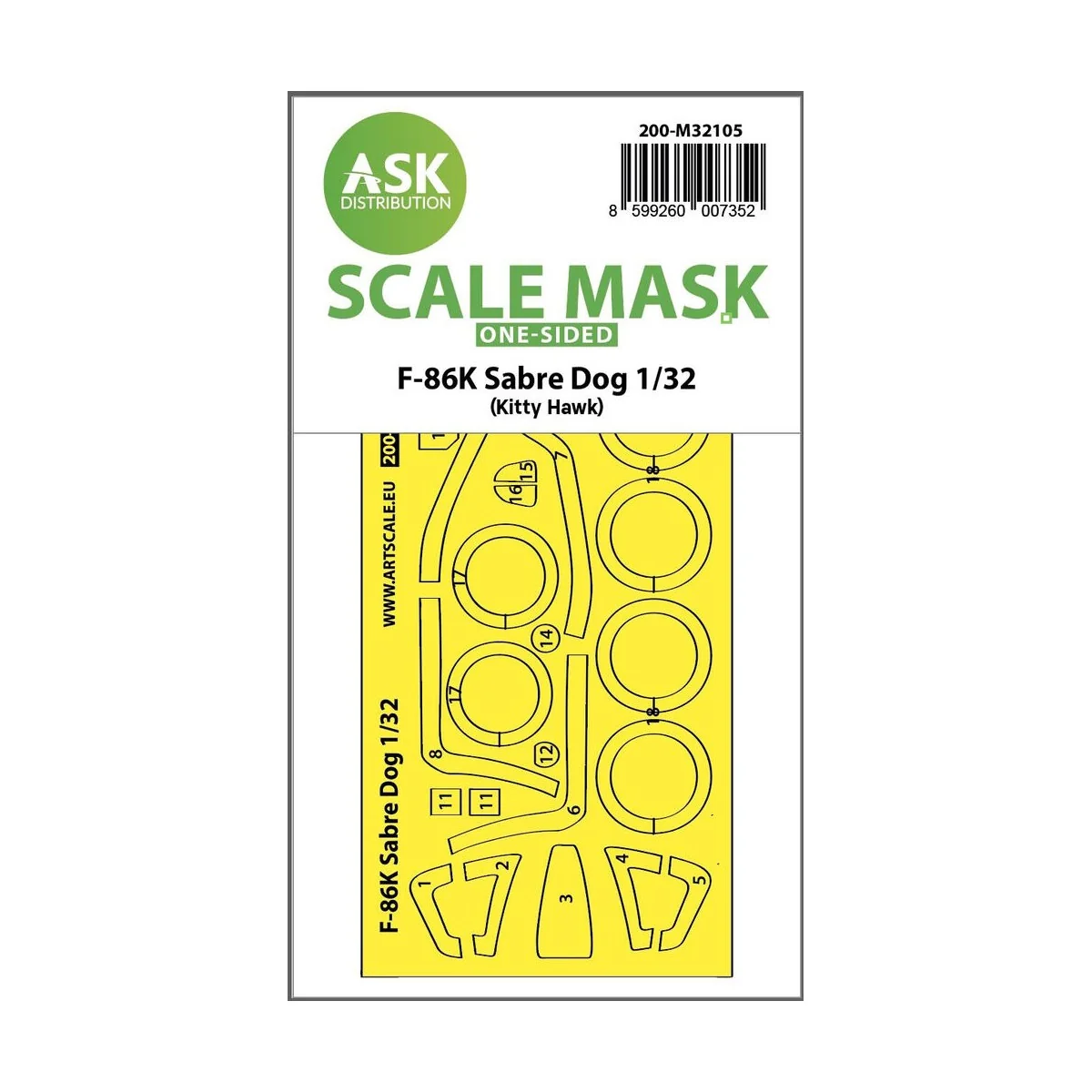 F-86K Sabre Dog one-sided express fit mask for Kitty Hawk - Art Sca...