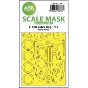 F-86K Sabre Dog double-sided express fit mask for Kitty Hawk, 1/32 ...
