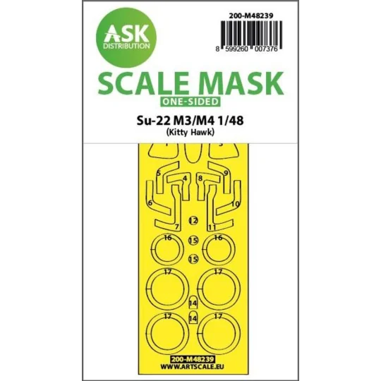 Su-22M3/M4 one-sided express fit mask for Kitty Hawk - Art Scale Ki...