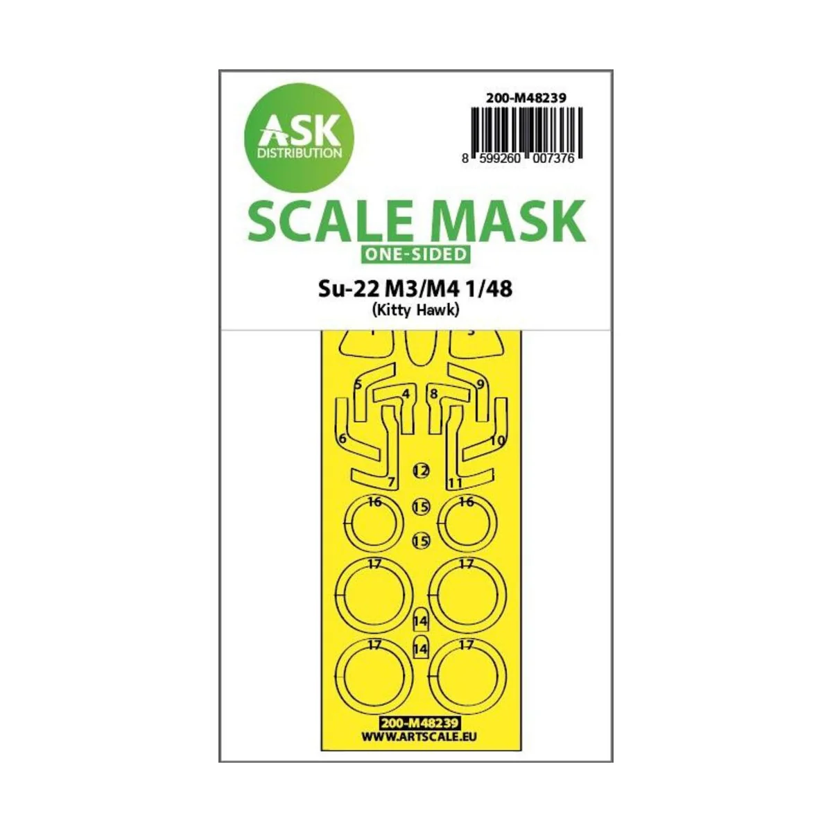 Su-22M3/M4 one-sided express fit mask for Kitty Hawk, 1/48 - Art Sc...