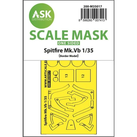 Spitfire Mk.Vb one-sided express fit painting mask for Border Model...