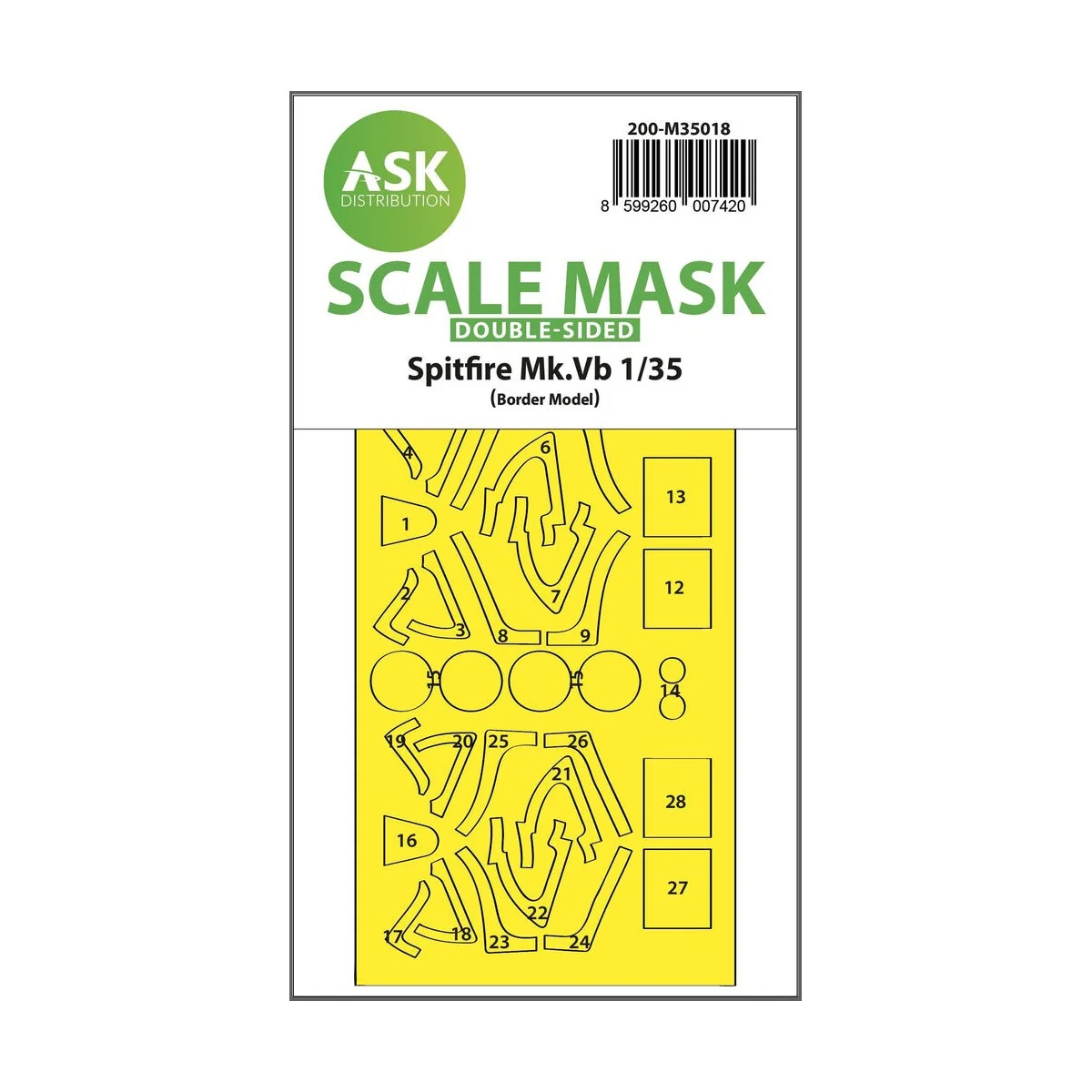 Spitfire Mk.Vb double-sided express fit painting mask for Border Mo...