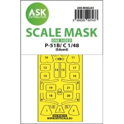 P-51B/C Mustang one-sided express fit mask for Eduard, 1/48 - Art S...