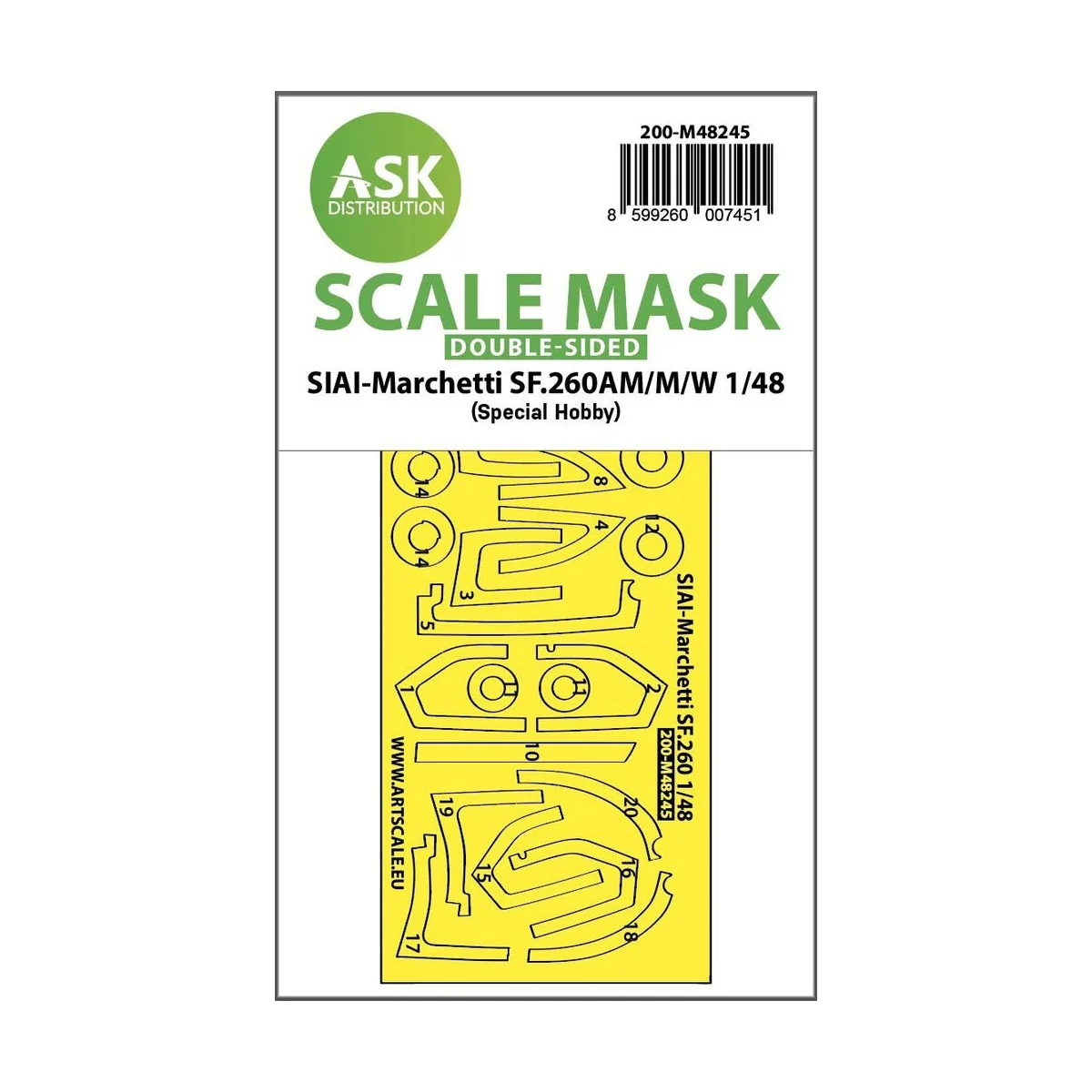 SIAI-Marchetti SF.260AM/M/W double-sided express fit mask for Speci...