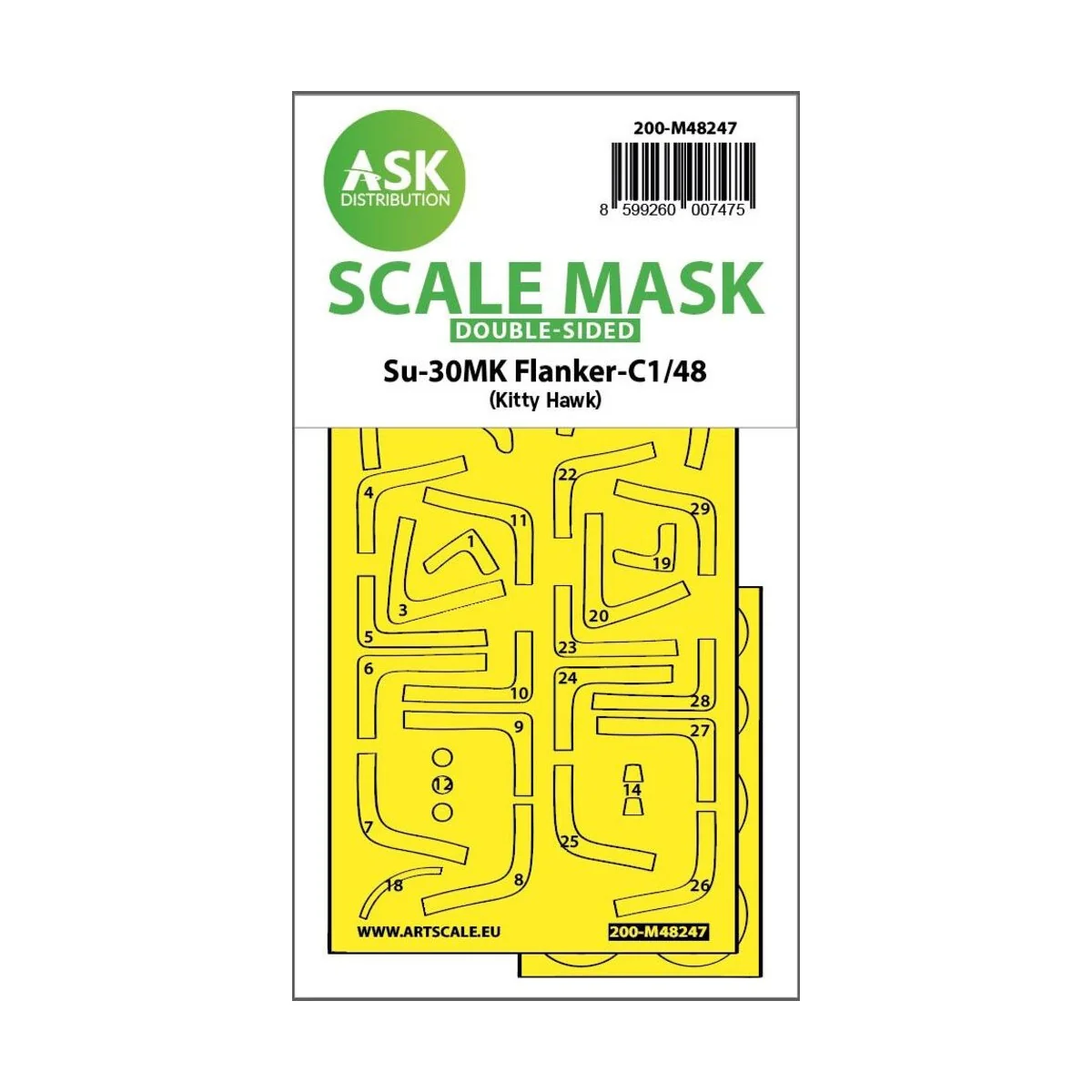 Su-30MK Flanker-C double-sided express fit mask for Kitty Hawk, 1/4...