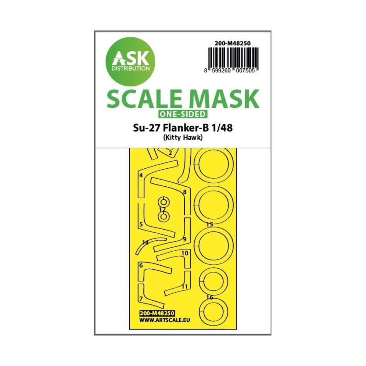 Su-27 Flanker-B one-sided express fit mask for Kitty Hawk - Art Sca...