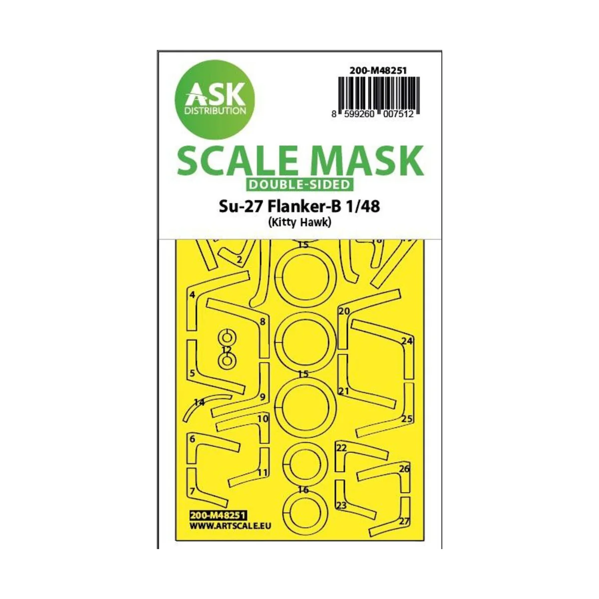 Su-27 Flanker-B double-sided express fit mask for Kitty Hawk, 1/48 ...