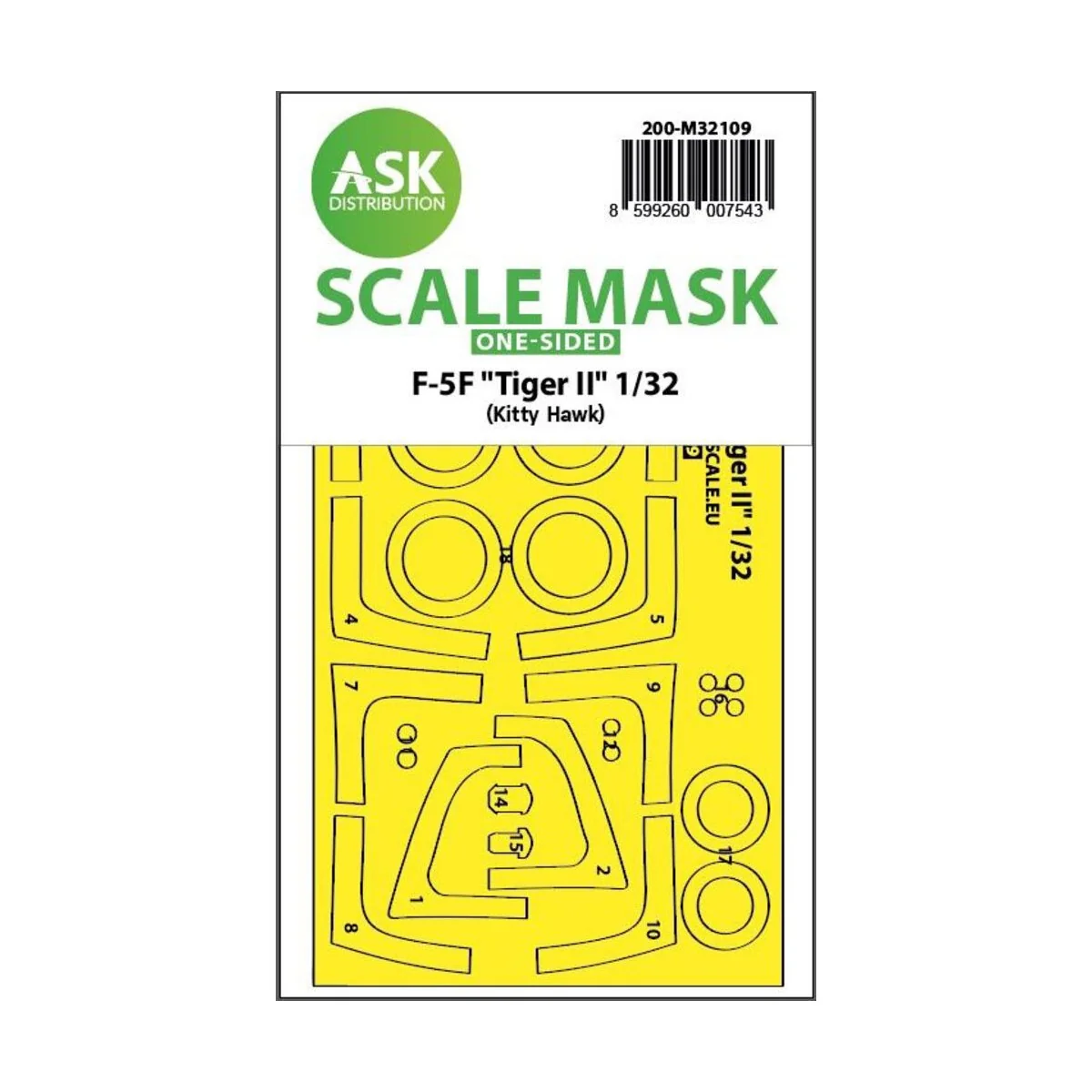 F-5F Tiger II one-sided express fit mask for Kitty Hawk - Art Scale...