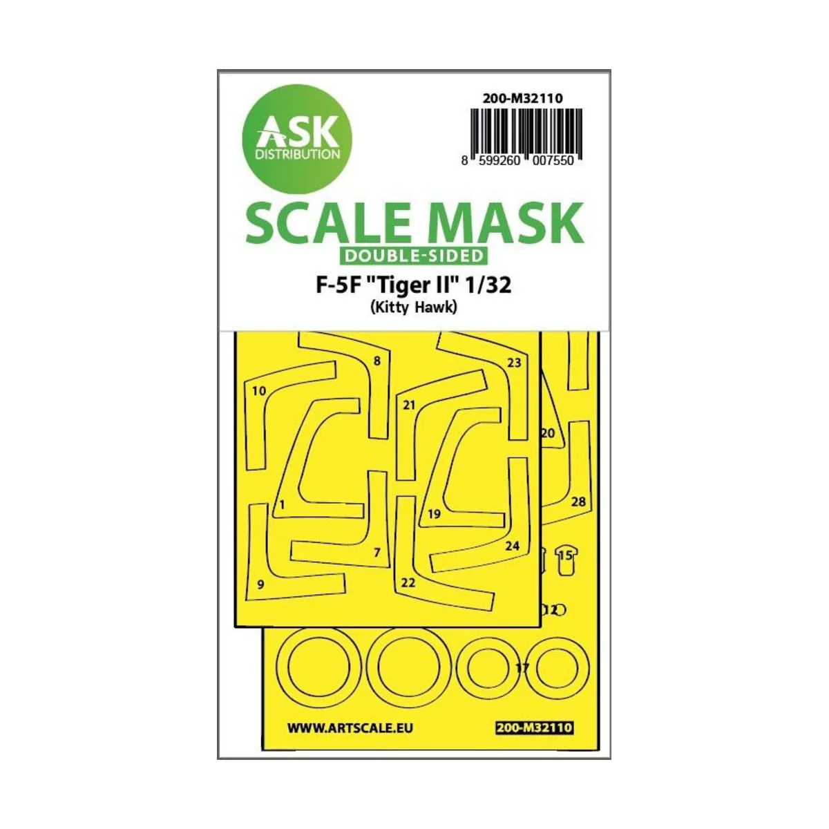 F-5F Tiger II double-sided express fit mask for Kitty Hawk - Art Sc...