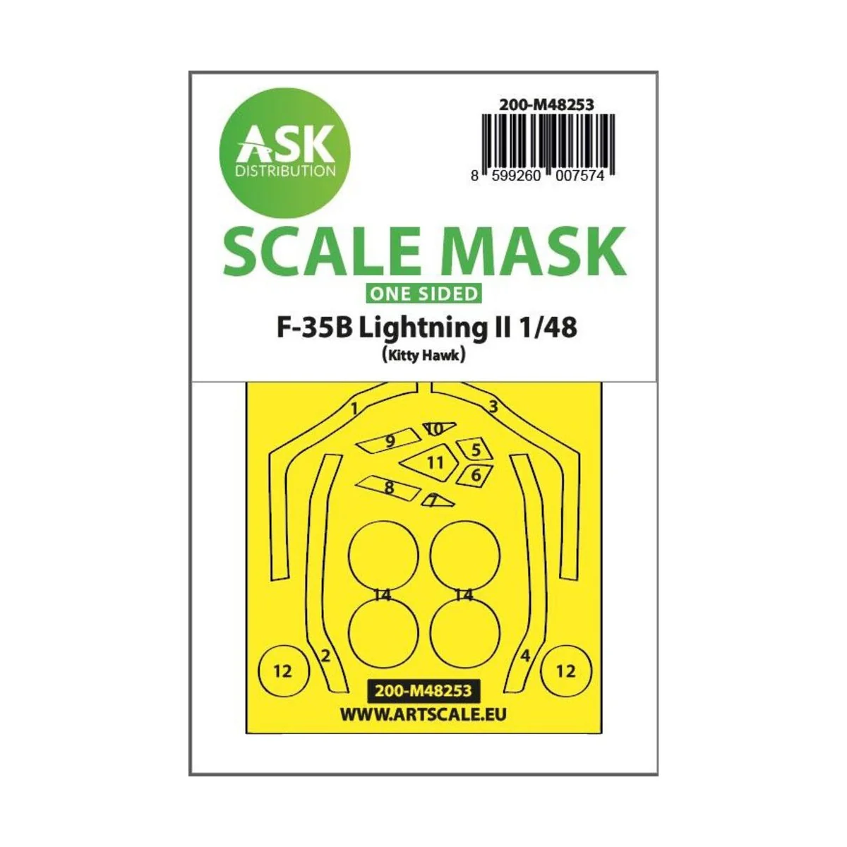 F-35B Lightning II one-sided express fit mask for Kitty Hawk, 1/48 ...