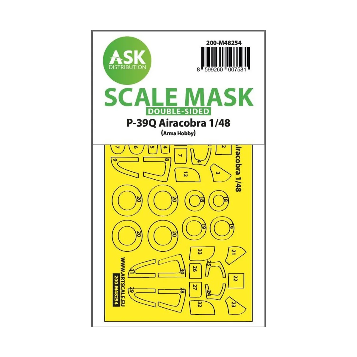 P-39Q Airacobra double-sided express fit mask for Arma Hobby - Art ...
