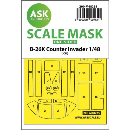 B-26K Counter Invader one-sided express fit mask for ICM, 1/48 - Ar...