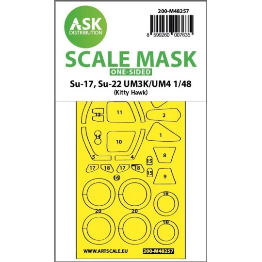 Su-17, Su-22 UM3K/UM4 one-sided express fit mask for Kitty Hawk, 1/...