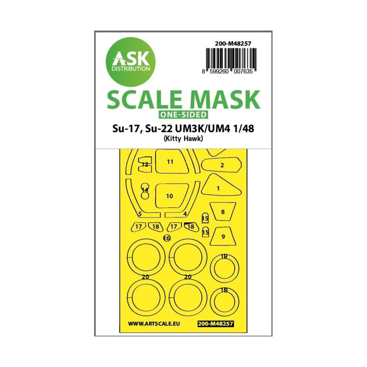 Su-17, Su-22 UM3K/UM4 one-sided express fit mask for Kitty Hawk - A...