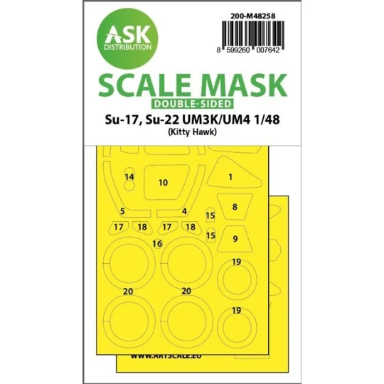 Su-17, Su-22 UM3K/UM4 double-sided express fit mask for Kitty Hawk,...