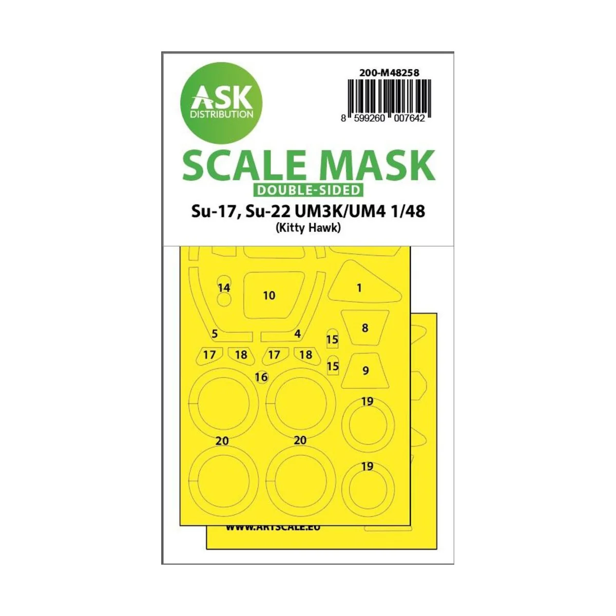 Su-17, Su-22 UM3K/UM4 double-sided express fit mask for Kitty Hawk ...