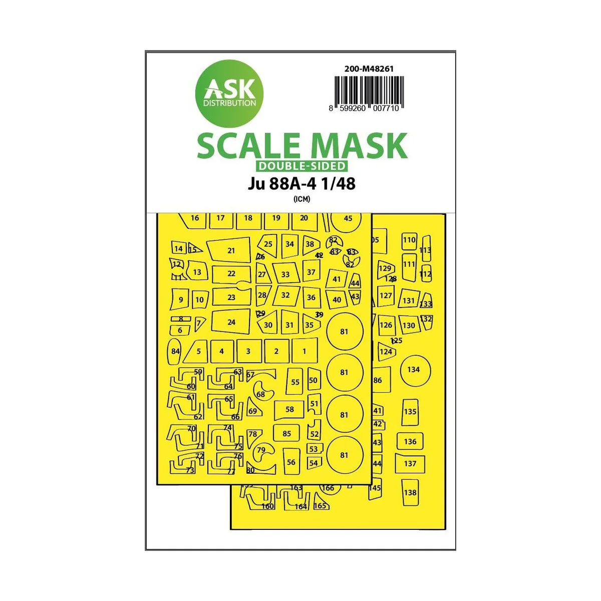 Ju 88A-4 double-sided express fit mask for ICM, 1/48 - Art Scale Ki...