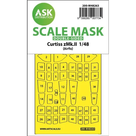 Curtiss Tomahawk Mk.II double-sided express fit mask for Airfix - A...