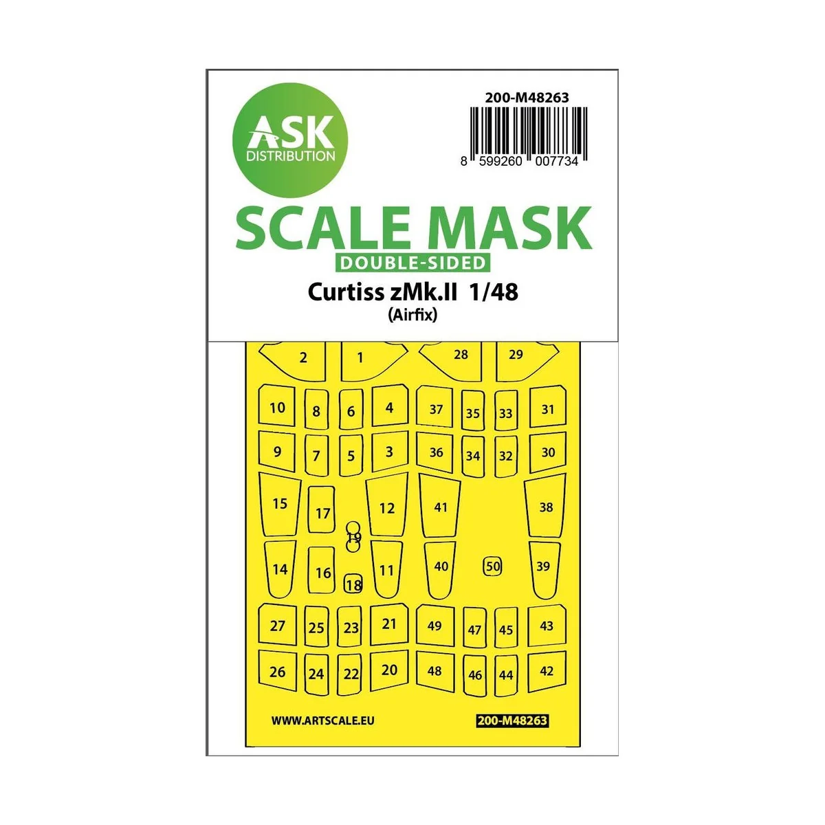 Curtiss Tomahawk Mk.II double-sided express fit mask for Airfix, 1/...