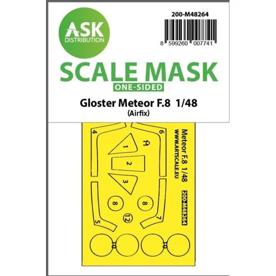 Gloster Meteor F.8 one-sided express fit mask for Airfix, 1/48 - Ar...