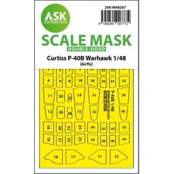 Curtiss P-40B Warhawk double-sided express fit mask for Airfix, 1/4...