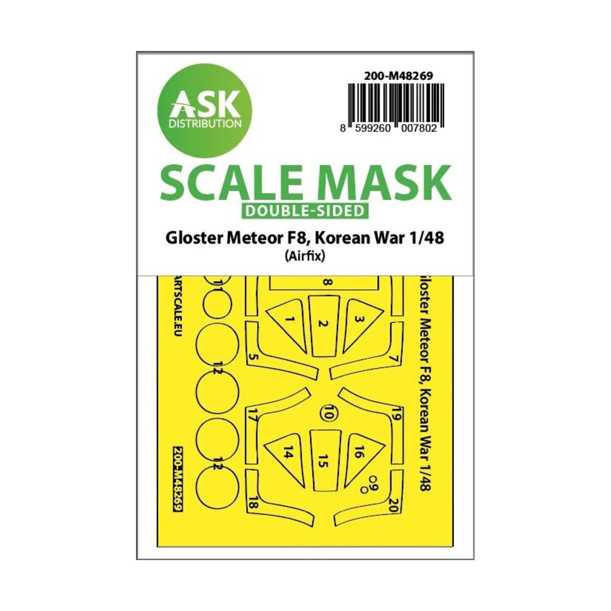 Gloster Meteor F.8, Korean war, double-sided express fit mask for A... Gloster Meteor F.8, Korean war, double-sided express fit mask for A...