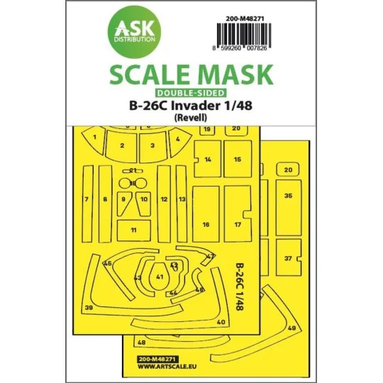 B-26C Invader double-sided express fit mask for Revell, 1/48 - Art ...