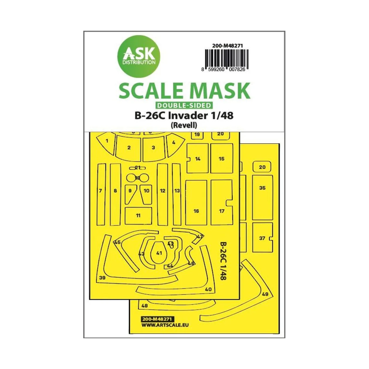 B-26C Invader double-sided express fit mask for Revell, 1/48 - Art ...