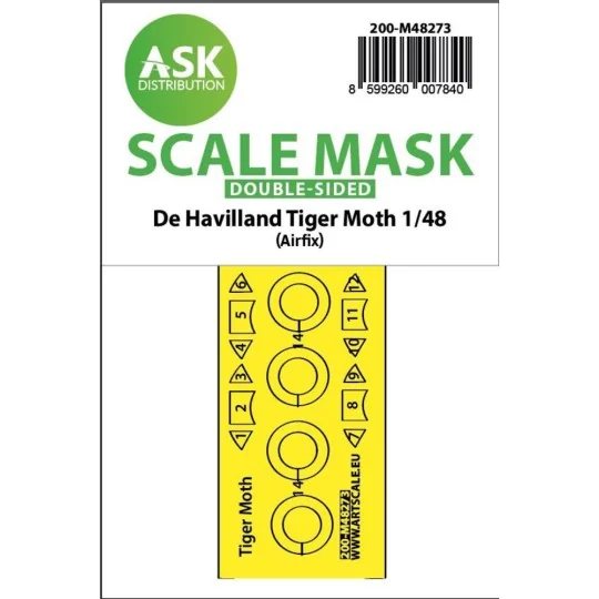 De Havilland Tiger Moth double-sided express fit mask for Airfix - ...
