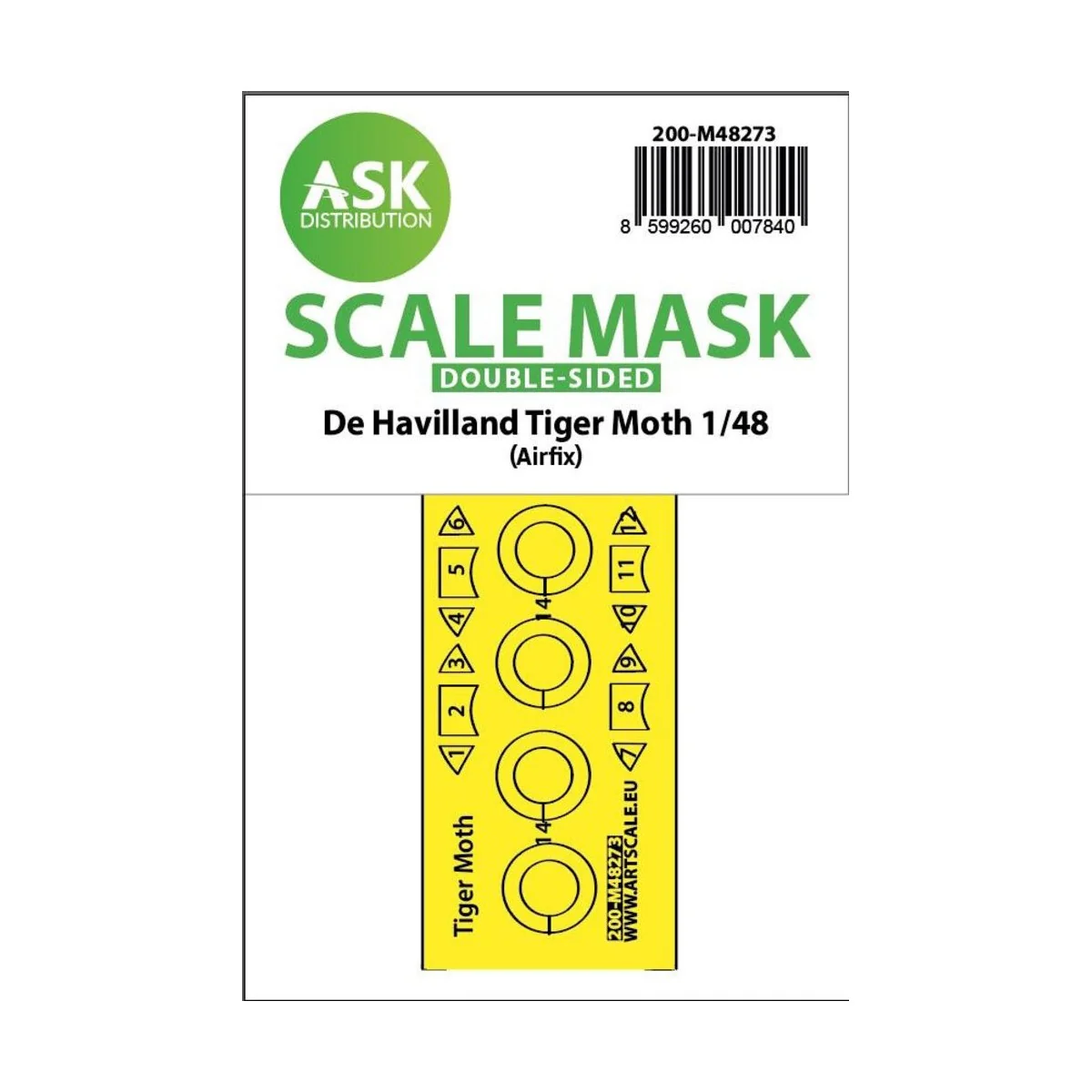 De Havilland Tiger Moth double-sided express fit mask for Airfix - ...