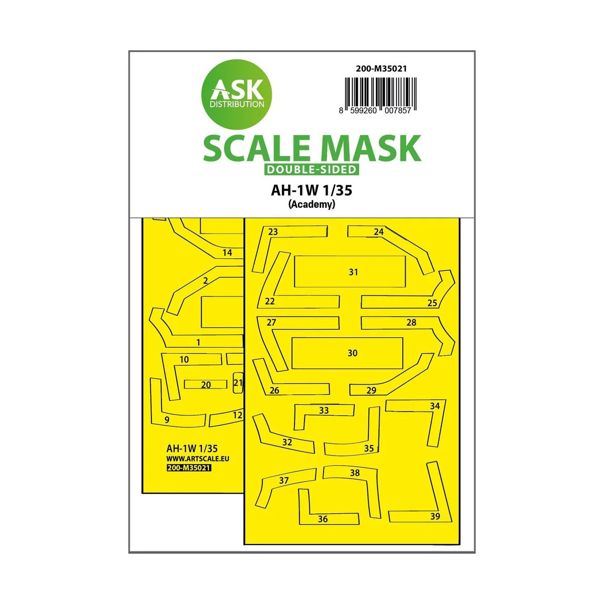 AH-1W double-sided express fit painting mask for Academy, 1/35 - Ar...