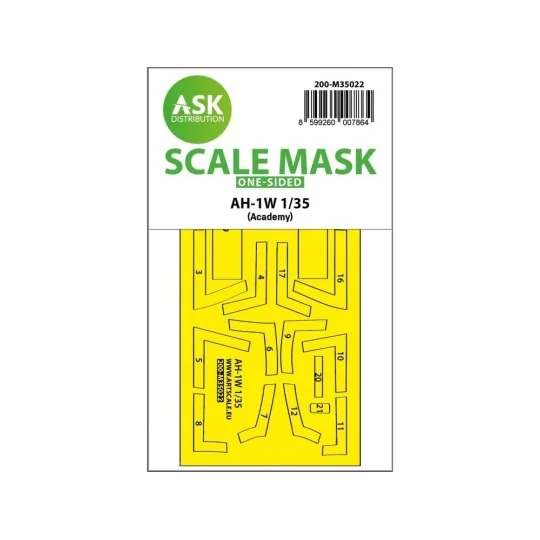 AH-1W one-sided express fit painting mask for Academy, 1/35 - Art S...