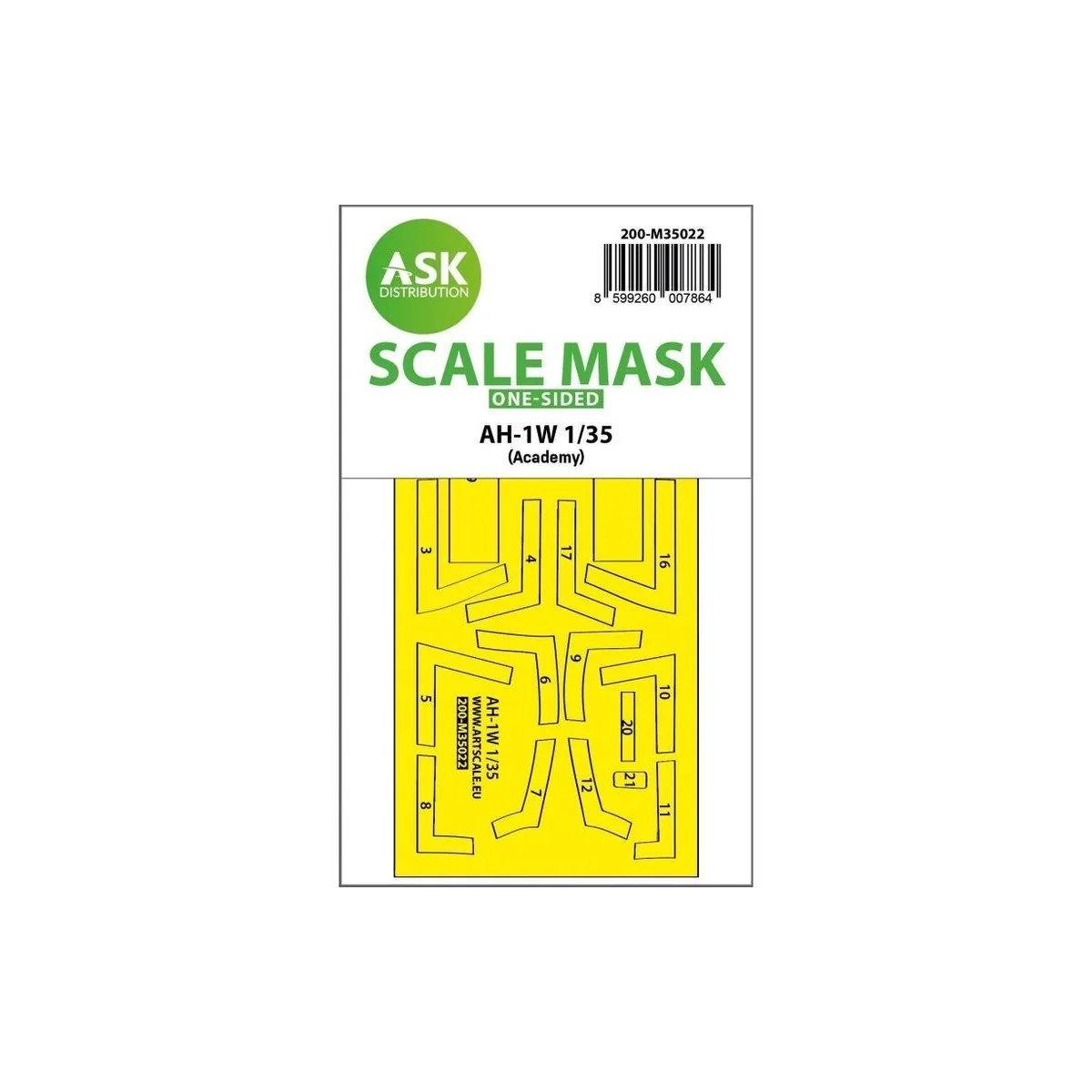 AH-1W one-sided express fit painting mask for Academy, 1/35 - Art S...