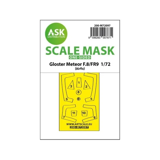 Gloster Meteor F.8/F9 one-sided fit express mask for Airfix - Art S...