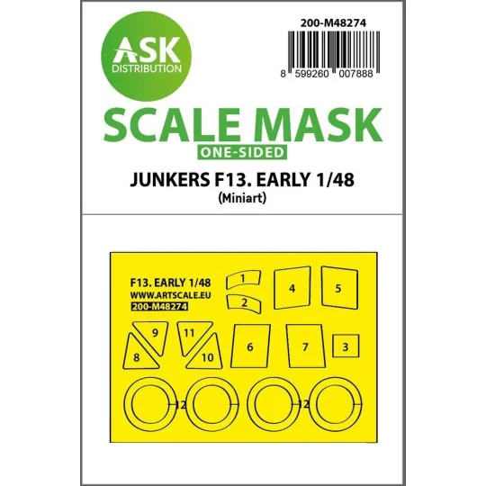 Junkers F 13 early production one-sided express fit mask for Miniar...