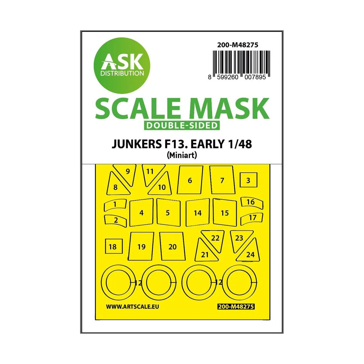 Junkers F-13 double-sided express fit mask for Miniart, 1/48 - Art ...